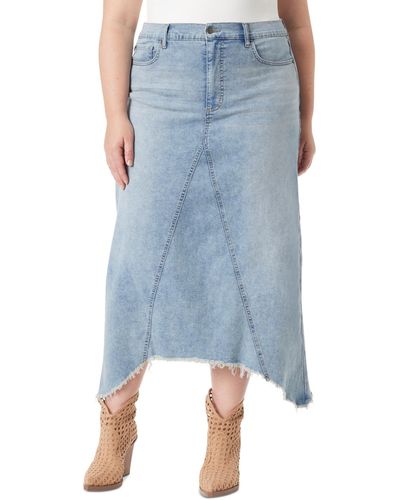 Jessica Simpson Trendy Plus Size Della Maxi Denim Skirt - Blue