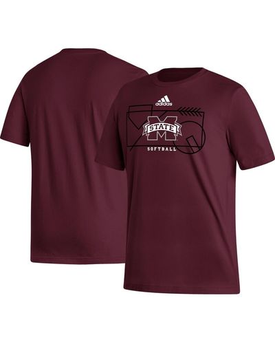 adidas Mississippi State Bulldogs Locker Lines Softball Fresh T-shirt - Purple