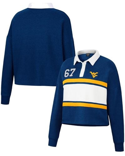Colosseum Athletics West Virginia Mountaineers I Love My Job Rugby Long Sleeve Shirt - Blue