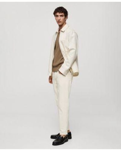 Mango Cotton Pocket Detail Overshirt Ben Tapered Cropped Jeans - White