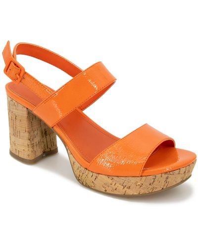 Kenneth Cole Reebeka Platform Sandals - Orange