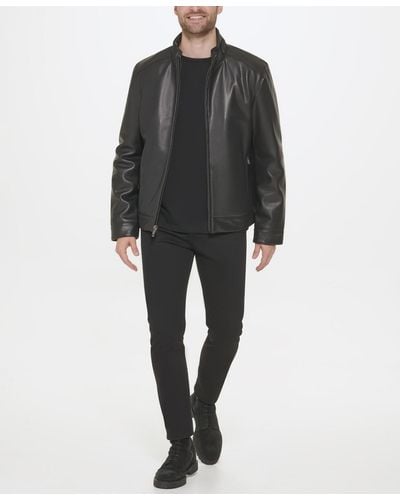 Cole Haan Faux-leather Motto Jacket - Black