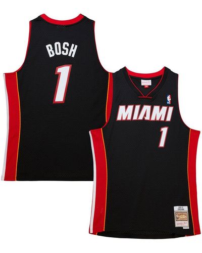 Mitchell & Ness Chris Bosh Miami Heat Hardwood Classics Retro Name And Number T-shirt - Red