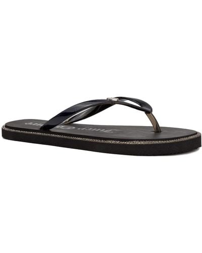 Juicy Couture Sparks Flat Thong Sandals - Black