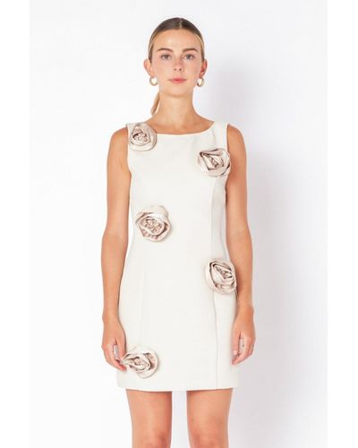 Endless Rose Corsage Mini Dress - White
