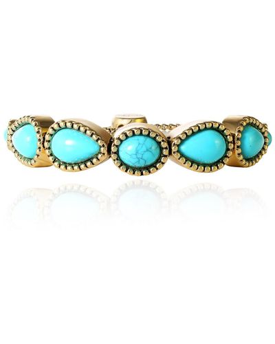 Jessica Simpson Turquoise Stone Slider Bracelet - Blue