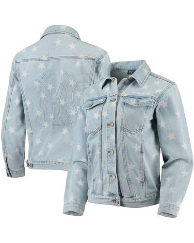The Wild Collective New York Yankees Allover Print Button-up Jacket - Blue
