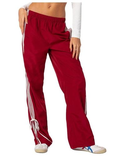 Edikted Remy Ribbon Track Pants - Red