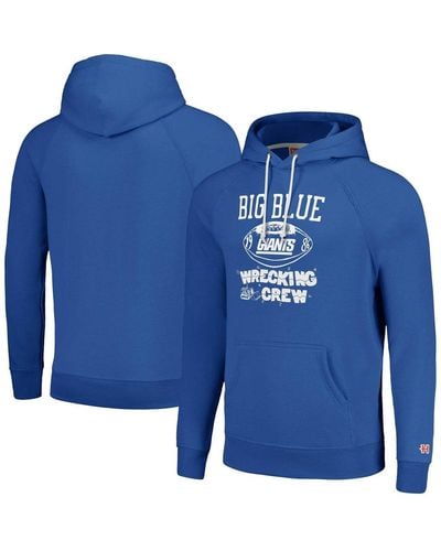 Homage And New York Giants Hyperlocal Raglan Pullover Hoodie - Blue