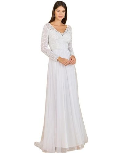 Lara Long Sleeve Bridal Gown - White
