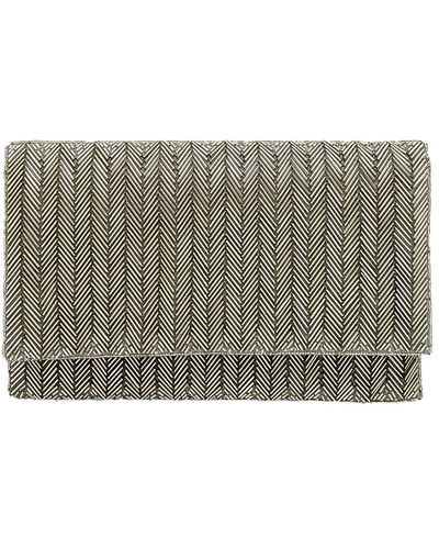 La Regale Rectangular Frame Chainmail Clutch, Black, One Size