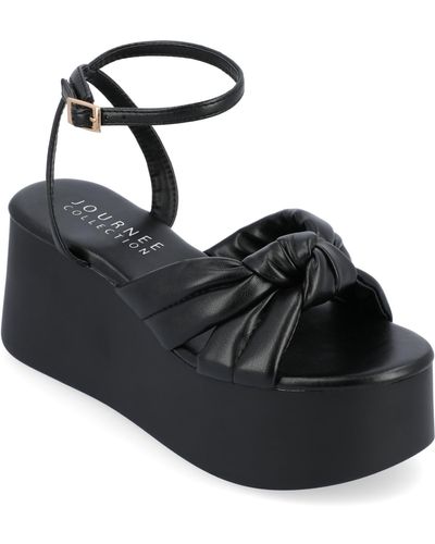 Journee Collection Lailee Platform Sandals - Black