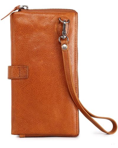 Old Trend Genuine Leather Snapper Clutch - Brown