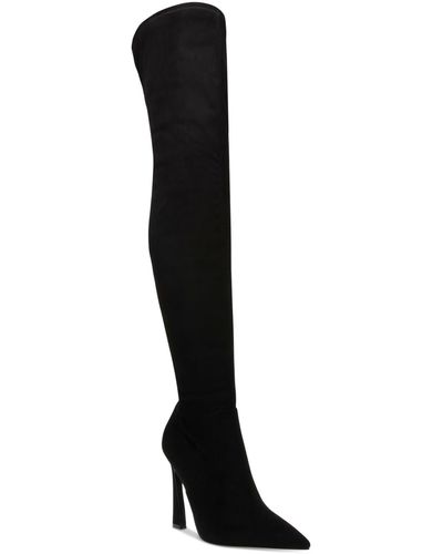 Steve Madden Laddy Pointed-toe Over-the-knee Dress Boots - Black