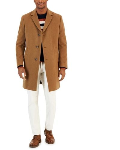 Nautica Classic-fit Camber Wool Overcoat - Natural