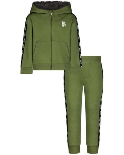 DKNY Little Boys 2 Piece Sherpa Lined Hoodie & jogger Set - Green