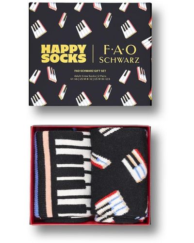 Happy Socks X Fao Schwarz Piano Socks Gift Set - White