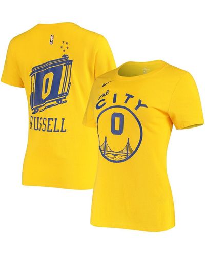 Nike D'angelo Russell En State Warriors Hardwood Classics Name And Number Performance T-shirt - Metallic