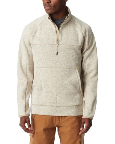 BASS OUTDOOR Quarter-zip Long Sleeve Pullover Sweater - Gray