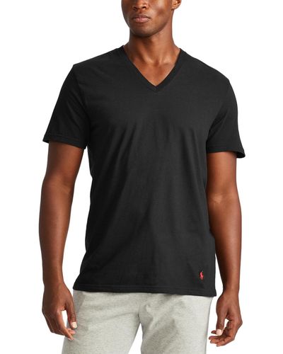 Polo Ralph Lauren Big And Tall V-neck Undershirt 3-pack - Black