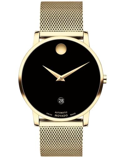 Movado Swiss Automatic Museum Classic Pvd Mesh Bracelet Watch 40mm - Metallic