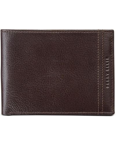 Perry Ellis Rfid Leather Wallet - Brown