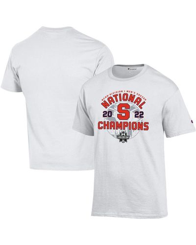 Champion S Syracuse Orange 2022 Ncaa Soccer National S Locker Room T-shirt - White