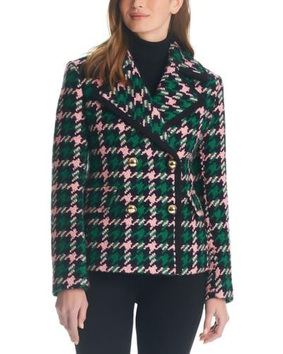 Kate Spade Double-breasted Wool Blend Peacoat - Green