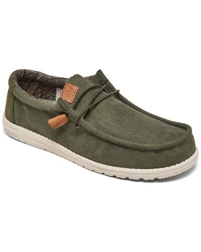 Hey Dude Wally Corduroy Casual Moccasin Sneakers From Finish Line - Green