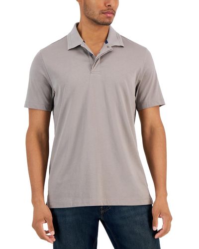 Alfani Regular-fit Mercerized Polo Shirt - Gray