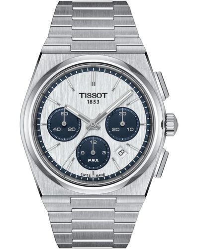 Tissot Swiss Automatic Chronograph Prx Stainless Steel Bracelet Watch 42mm - Gray