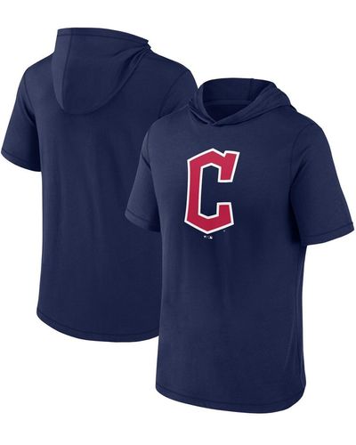 Fanatics Cleveland Guardians Short Sleeve Hoodie T-shirt - Blue