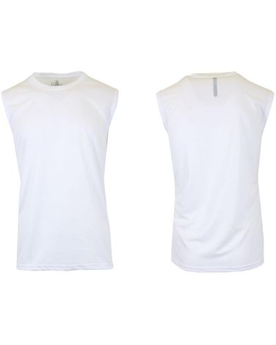 Galaxy By Harvic Moisture-wicking Wrinkle Free Performance Muscle Tee - White