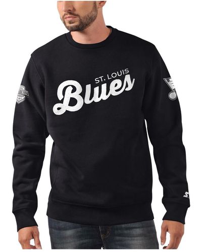 Starter X Nhl Ice St. Louis Blues Cross Check Pullover Sweatshirt - Black
