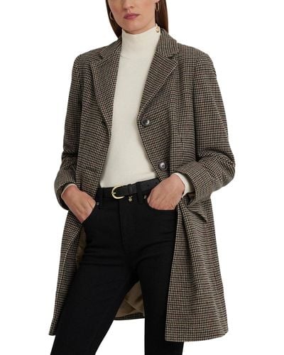 Lauren by Ralph Lauren Petite Notched-collar Walker Coat in Black | Lyst