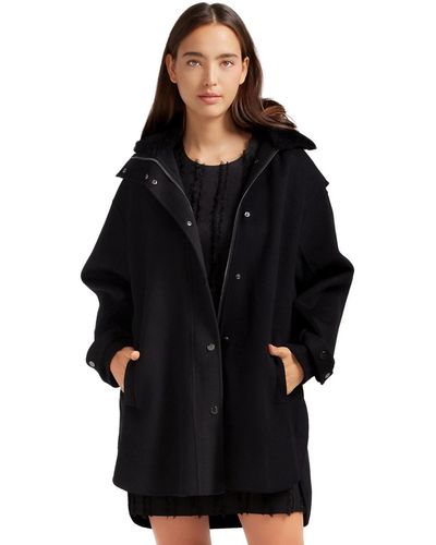 Belle & Bloom Heavy Hearted Detachable Hooded Coat - Black