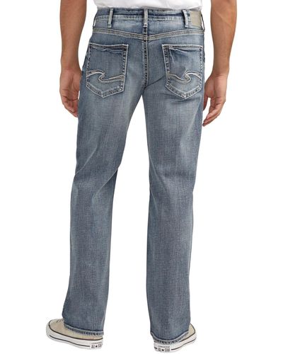 Silver Jeans Co. Zac Relaxed Fit Straight Leg Jeans - Blue