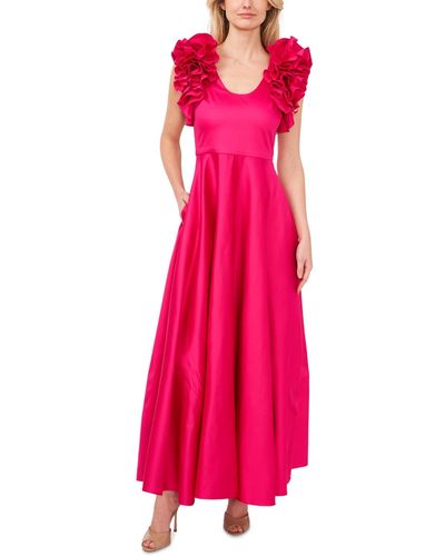Cece Ruffled Cap Sleeve Maxi Dress - Pink