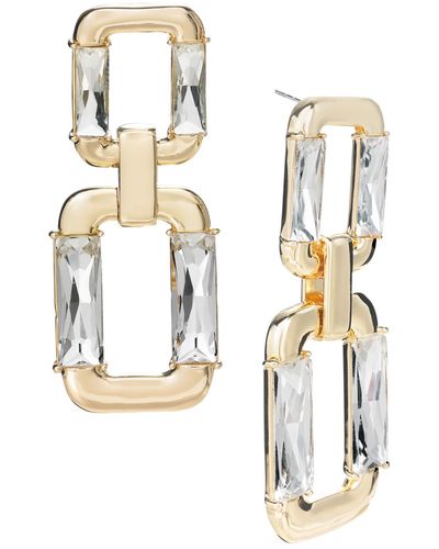 INC International Concepts Stone Link Drop Earrings - Metallic