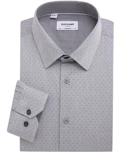 Duchamp Fancy Dot Dress Shirt - Gray