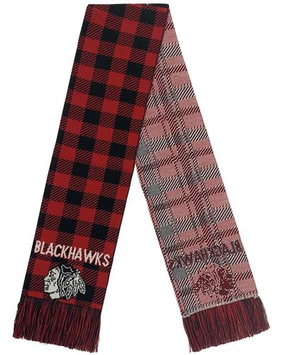 FOCO Chicago Blackhawks Plaid Color Block Scarf - Red
