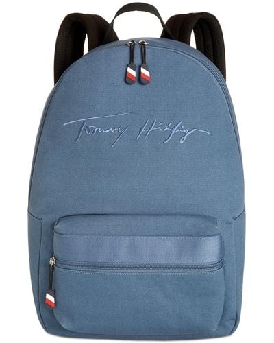 Tommy Hilfiger Sean Signature Canvas Backpack - Blue