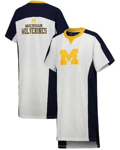 G-III 4Her by Carl Banks Michigan Wolverines Home Run T-shirt Dress - Blue