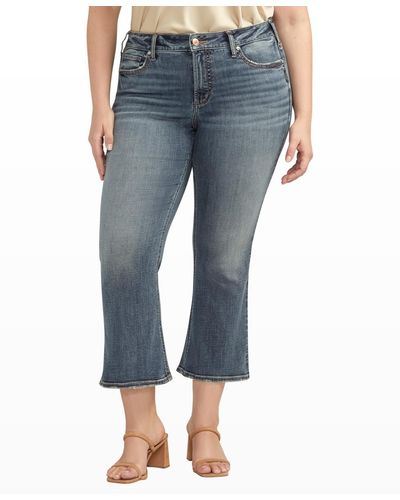 Silver Jeans Co. Plus Size Suki Mid Rise Curvy Fit Flare Jeans - Blue
