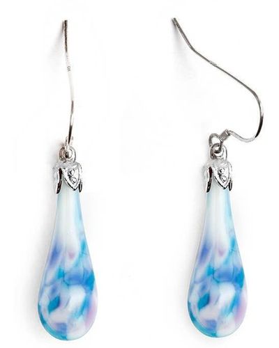 Fenton "northern Lights" Mosaic Teardrop Earrings - Blue