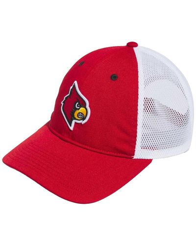 adidas Red Louisville Cardinals Mascot Slouch Trucker Adjustable Hat