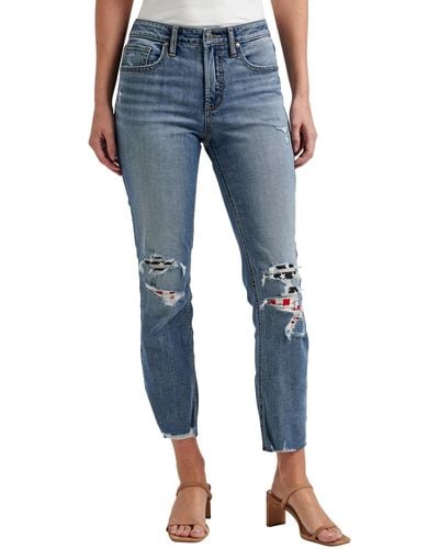 Silver Jeans Co. Most Wanted Mid Rise Americana Straight Leg Jeans - Blue