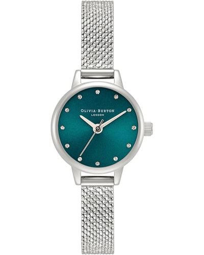 Olivia Burton Classics Stainless Steel Mesh Bracelet Watch 23mm - Blue
