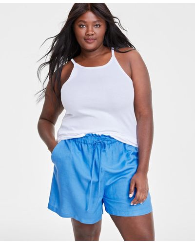 Macy's On 34th Trendy Plus Size Scoop-neck Camisole - Blue
