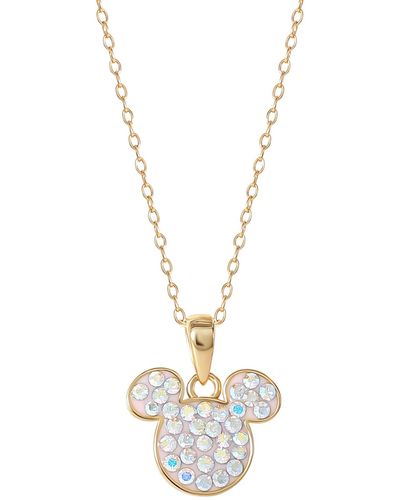 Disney Crystal Mickey Mouse Pendant Necklace - Metallic